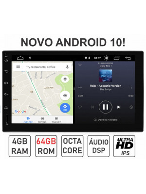Eonon Ga2171SR Slim Novo Puro Android 10 / 4GB Ram / Octa Core / 64GB HD / Processador de Áudio Digital DSP / IPS Full Touch / Universal 2 Din 
